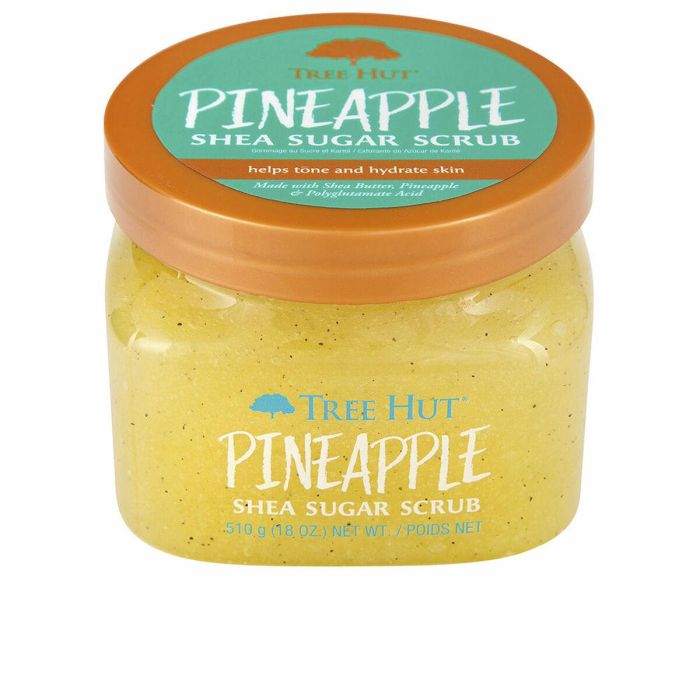 Tree Hut Exfoliante Corporal de Azúcar Piña 510g con Ácido Poliglutámico y Manteca de Karité. Piel Radiante y Suave.