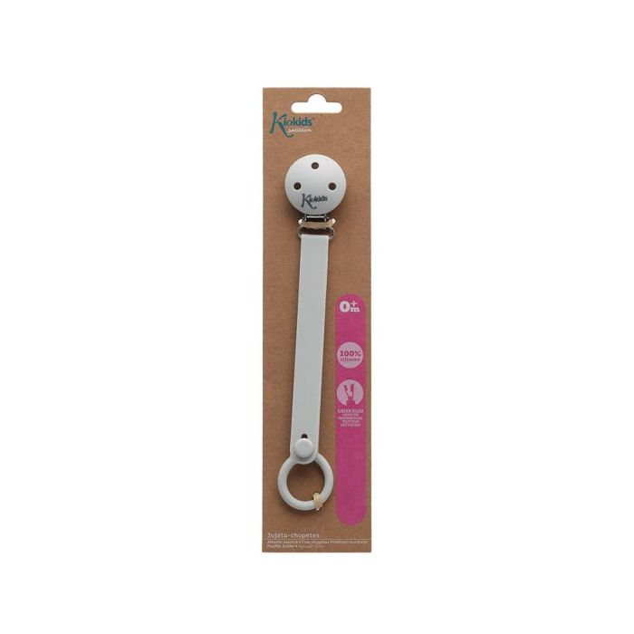 KioKids Sujetachupetes Pinza de Silicona y Acero Gris para Chupetes con Anilla Adaptable Bebé +0 Meses 4 KioKids Sujetachupetes Pinza de Silicona y Acero Gris para Chupetes con Anilla Adaptable Bebé +0 Meses 4