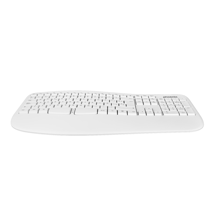 Phoenix Technologies Teclado Ergonómico Inalámbrico K201 2.4Ghz Plug & Play para Windows MacOS Linux 3