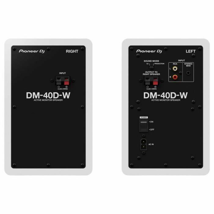Pioneer DJ DM-40D-W - Altavoces de Monitorización Bass Reflex 2x19W, Modo DJ o Producción, Blanco 1 Pioneer DJ DM-40D-W - Altavoces de Monitorización Bass Reflex 2x19W, Modo DJ o Producción, Blanco 1