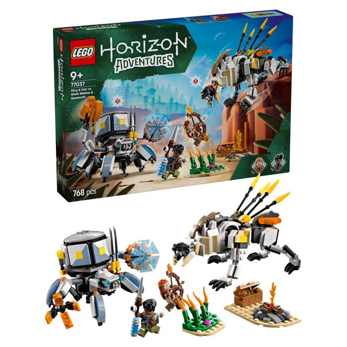 Lego Horizon Adventures 77037 Aloy y Varl contra Testudien y Sawtooth - Juego de Construcción para Niños y Niñas a Partir de 9 Años