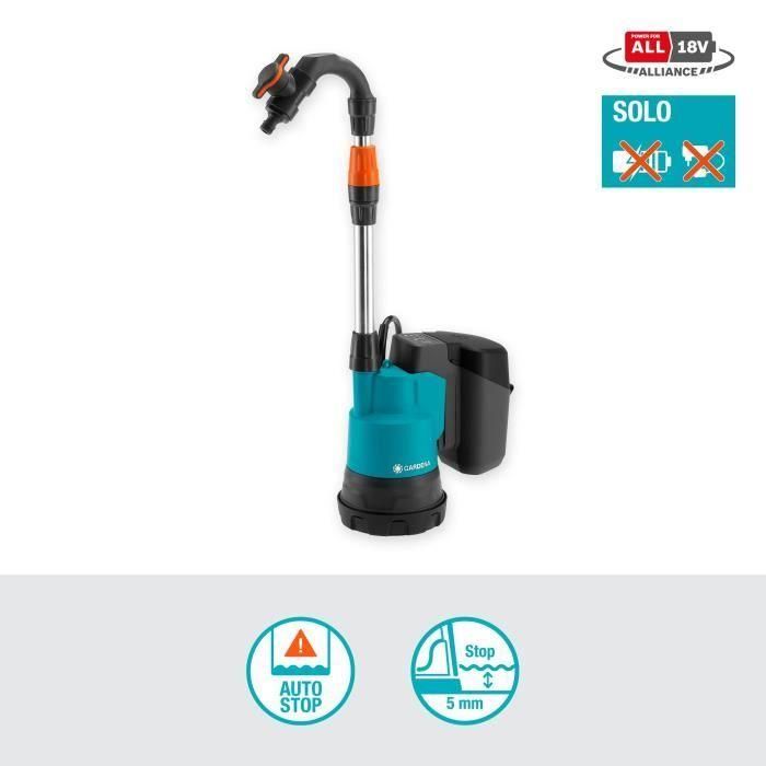 GARDENA Bomba para colector de agua de lluvia 2000/2 18V P4A sin batería 1 GARDENA Bomba para colector de agua de lluvia 2000/2 18V P4A sin batería 1
