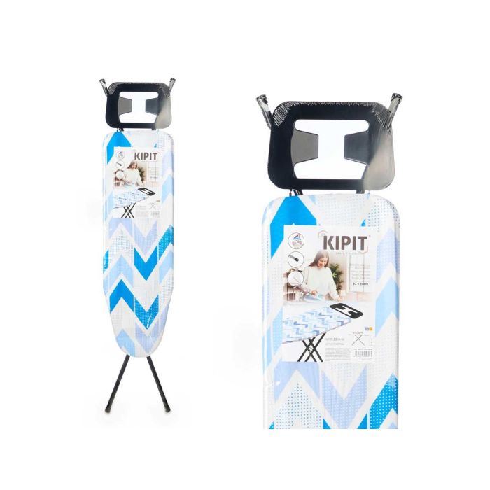 Tabla Plancha Zig Zag Kipit 30x97 cm - Azul y Blanco, Algodón y Poliéster (4 Unidades) 2 Tabla Plancha Zig Zag Kipit 30x97 cm - Azul y Blanco, Algodón y Poliéster (4 Unidades) 2