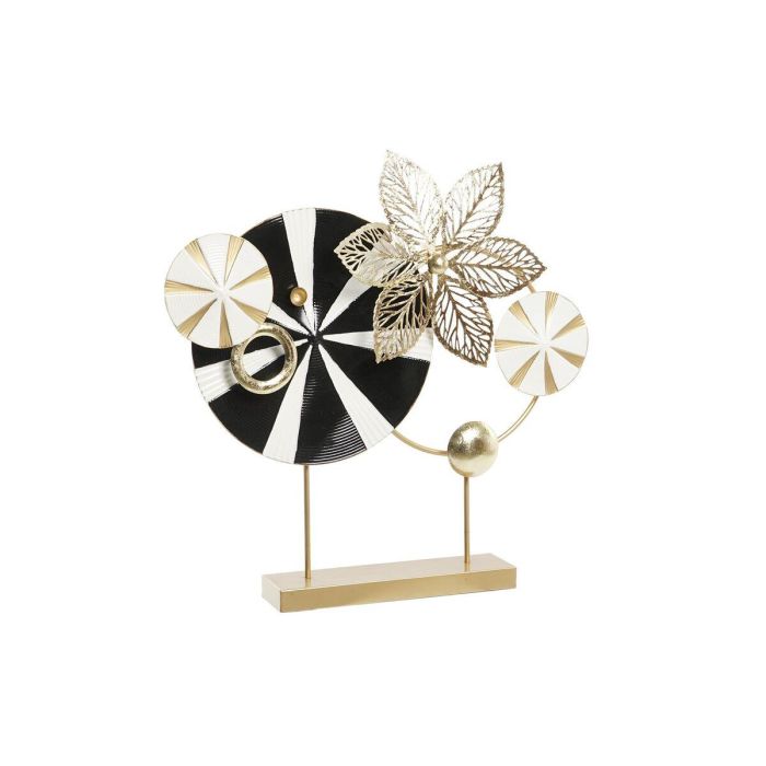 DKD Home Decor Decoración de Pared Moderna Metálica Negro y Dorado 62 x 61.6 x 9 cm