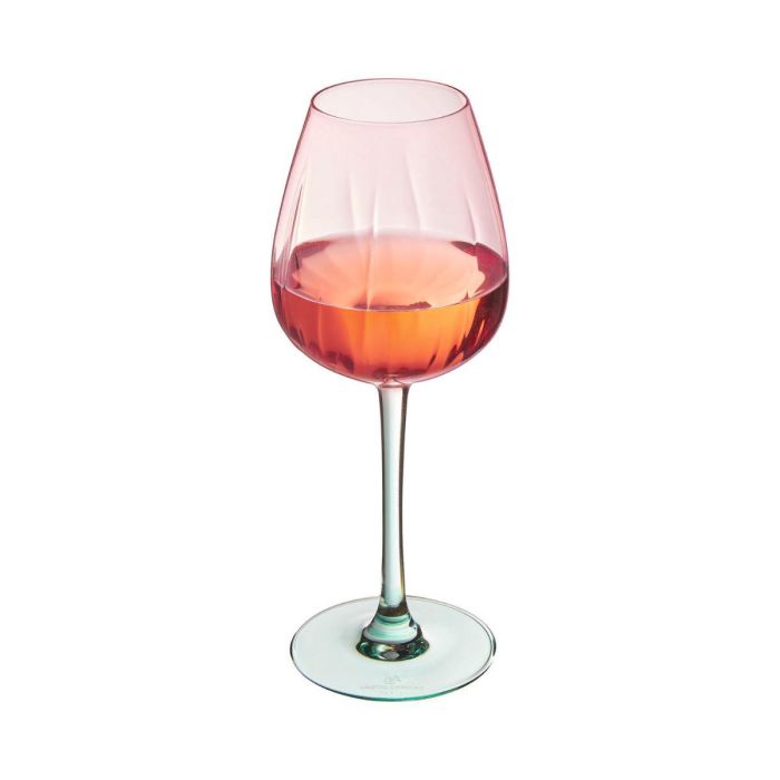 Cristal d'Arques Copas Swirly Spring - Pack 4 Copas de Cristal Rosa, 47 cL, Fabricado en Francia, Libre de Cadmio y Plomo 2