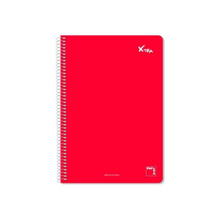 Bloc Pacsa Xtra Tapa Extra 4º 80H Pauta 2,5 60G. Rojo 5 unidades