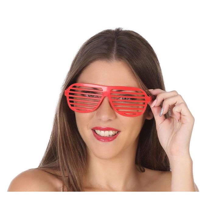 Gafas Rejilla Rojo Carnaval Adulto