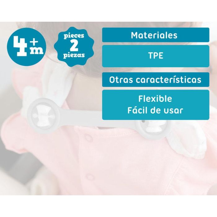 Sujeta Baberos Gris 2 Unidades 4 Sujeta Baberos Gris 2 Unidades 4