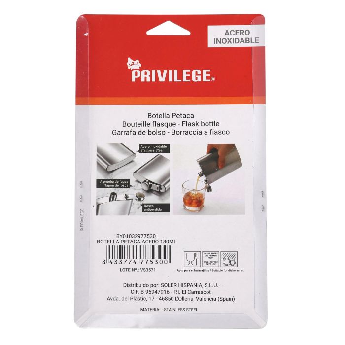 Botella Petaca de Acero Privilege 180 ml (12 Unidades) 15