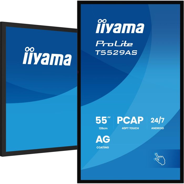 Iiyama Monitor Interactivo Profesional T5529AS-B1AG 55" 4K UHD Táctil Android 10 OS 3840x2160 USB-C WiFi 24/7 19