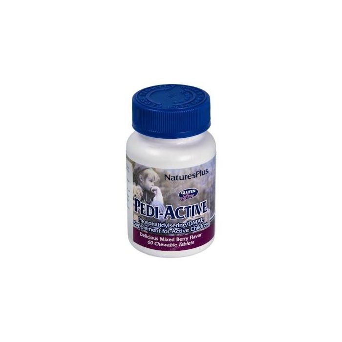NATURES PLUS Pedi-Active Masticable 60 Comprimidos – Fórmula para Niños Hiperactivos con Fosfolípidos y DMAE