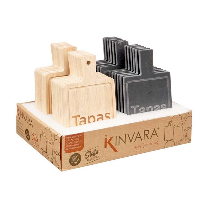 Tabla Cuadrada Bambu Y Pizarra Dec Tapas Kinvara 11X19CM (48 Unidades) 2 Tabla Cuadrada Bambu Y Pizarra Dec Tapas Kinvara 11X19CM (48 Unidades) 2