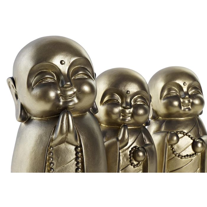 DKD Home Decor Figura Oriental Monje de Resina Dorado, 12.5x25x12.5 cm, Surtido Aleatorio, Pack 6 Unidades 1