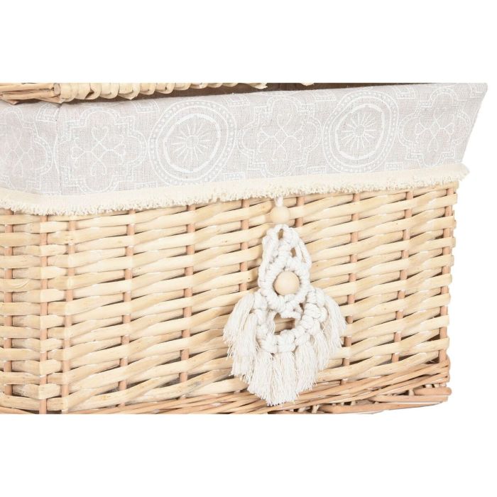 DKD Home Decor Cesta Boho Natural Mimbre/Poliéster Set de 2 - 26 x 25 x 36 cm 3
