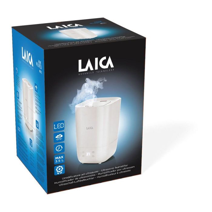 Laica Humidificador a ultrasonidos y difusor de esencias silencioso 23W 3.3L 15h 3