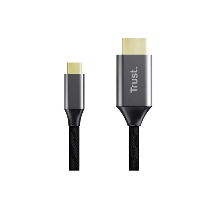 Trust Cable Conversor USB-C Macho a HDMI Macho 4K 2m Gris 25630 2 Trust Cable Conversor USB-C Macho a HDMI Macho 4K 2m Gris 25630 2