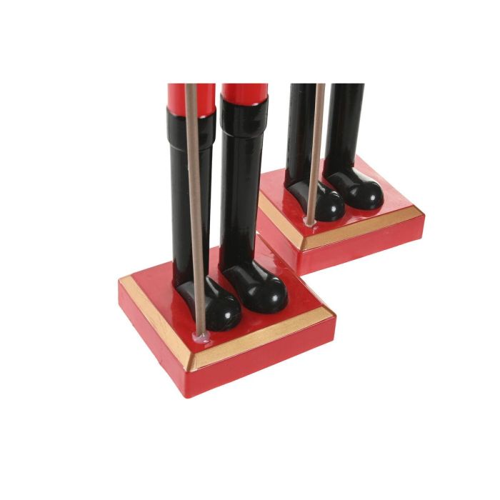 DKD Home Decor Figura Navidad Elfo Cascanueces Tradicional Madera y Poliéster Multicolor 10 x 54 x 11 cm Pack 2 Unidades 2