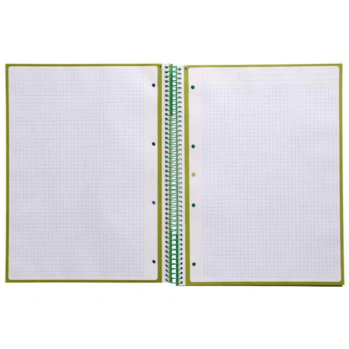 Antartik Cuaderno Espiral A4 Micro Tapa Forrada 80 Hojas 90gr Cuadro 5mm Verde 7