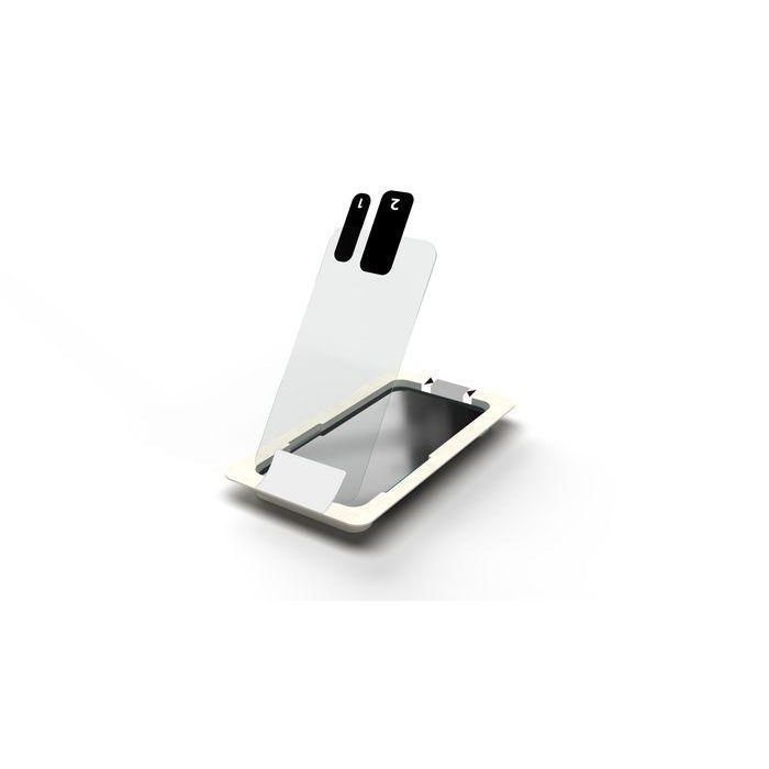 eSTUFF Protector de Pantalla Titan Shield Transparente para iPhone 16e/14/13 Pro/13 con Marco de Montaje y Kit de Limpieza