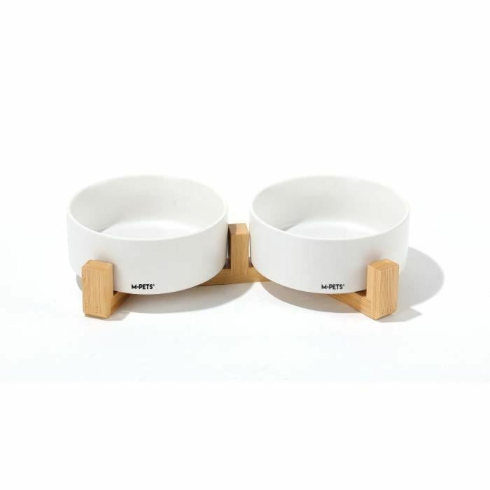 M Pets MPE6953182749363 OPERA, Cuencos de cerámica con soporte de bambú, 2x350 ml, blanco 0 M Pets MPE6953182749363 OPERA, Cuencos de cerámica con soporte de bambú, 2x350 ml, blanco 0