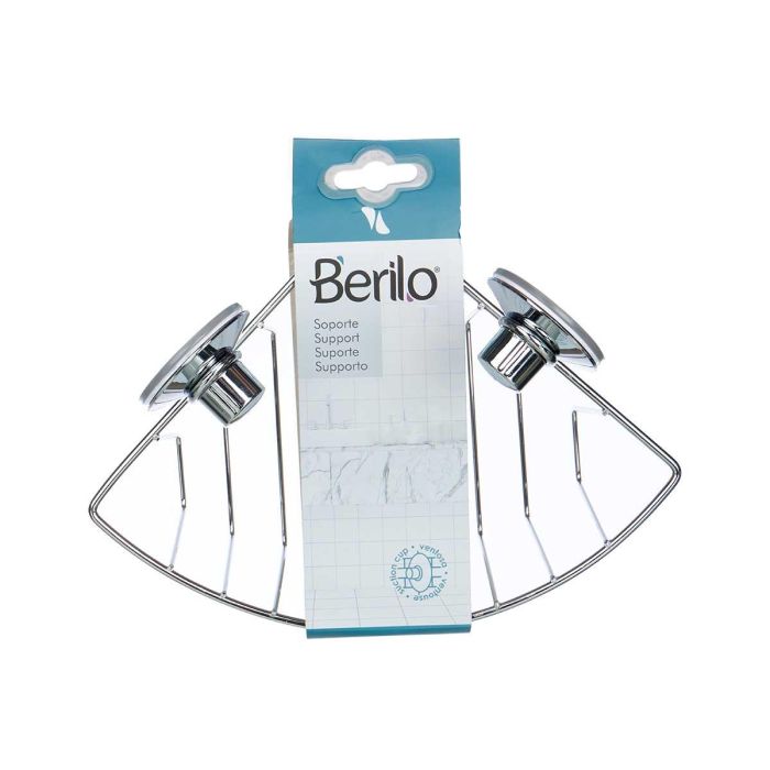 Soporte Pared Esquinero Acero Ventosa Berilo 25X18CM (12 Unidades) 1 Soporte Pared Esquinero Acero Ventosa Berilo 25X18CM (12 Unidades) 1