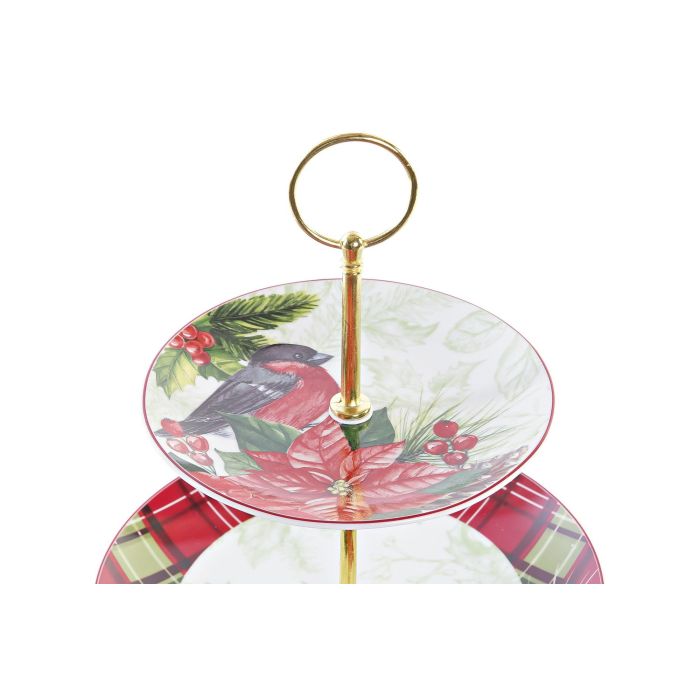 DKD Home Decor Frutero Navidad Tradicional Victoriano 21 de 3 Pisos, Porcelana y Metal, Rojo Verde con Flores, 27x35x27cm, Apto Lavavajillas Microondas 2 DKD Home Decor Frutero Navidad Tradicional Victoriano 21 de 3 Pisos, Porcelana y Metal, Rojo Verde con Flores, 27x35x27cm, Apto Lavavajillas Microondas 2