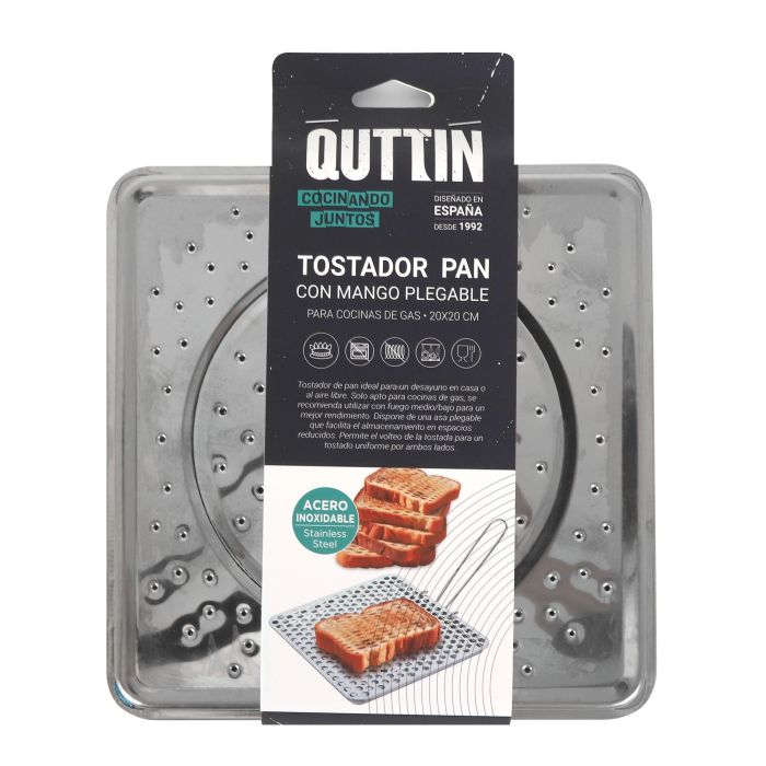 Tostador de Pan Acero Inoxidable con Mango Plegable Quttin (12 Unidades) 1