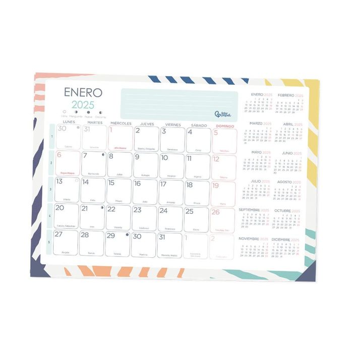 Planning Mensual Liderpapel Joven 2025 44x32 cm Con Pegatinas Lomo Engomado Papel 128 gr 1