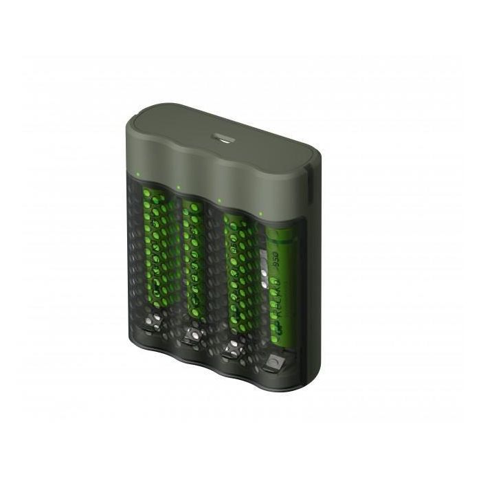 GP ReCyko Speed Charger M451, Cargador Rápido de Pilas NiMH con 4 Pilas AAA 950mAh Incluidas 0 GP ReCyko Speed Charger M451, Cargador Rápido de Pilas NiMH con 4 Pilas AAA 950mAh Incluidas 0