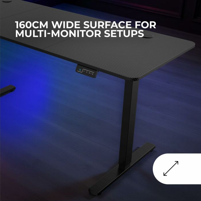 Mesa de Escritorio Mars Gaming MGDERGOPRO160 Negro 160 x 60 cm 8 Mesa de Escritorio Mars Gaming MGDERGOPRO160 Negro 160 x 60 cm 8