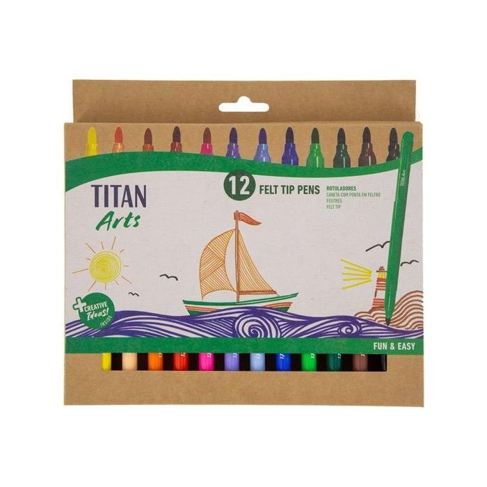Titan Arts Rotuladores Colores Surtidos Estuche 12 Ud