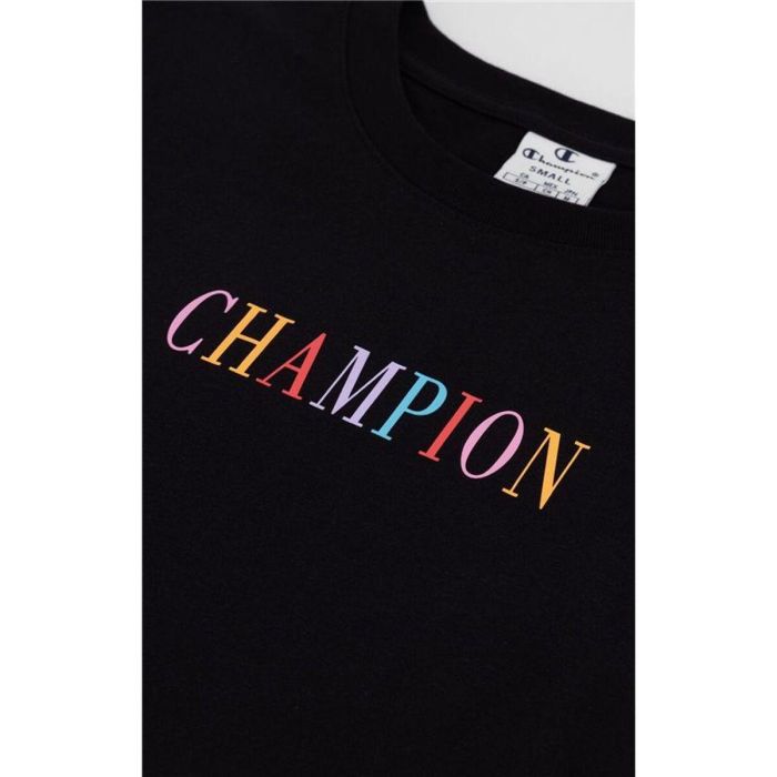 Camiseta de Manga Corta Mujer Champion Crewneck Croptop Negro 1