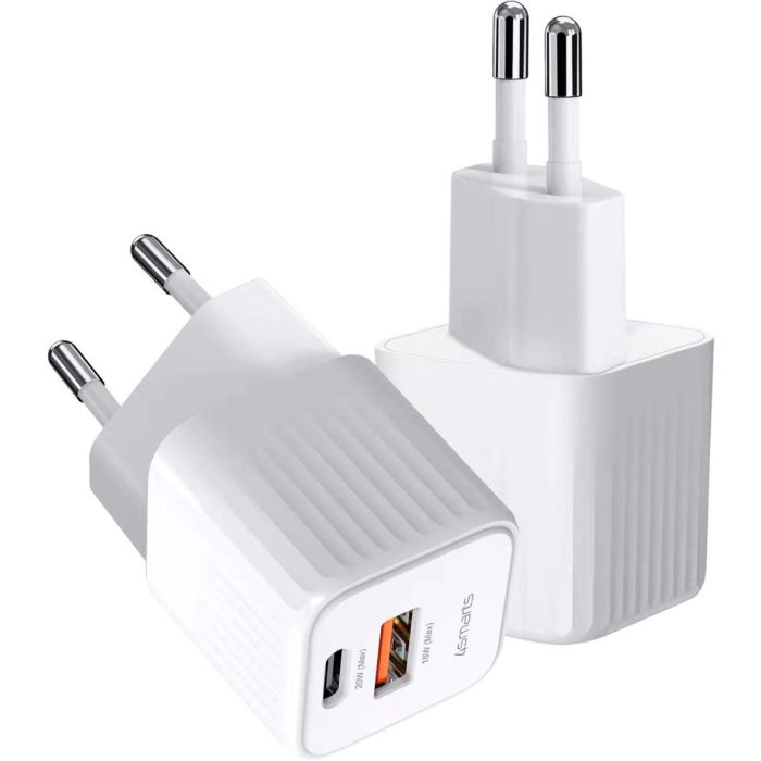 4smarts 540122 VoltPlug Duos Mini Cargador de pared PD 20W con USB-C y cable 1.5m Blanco 3