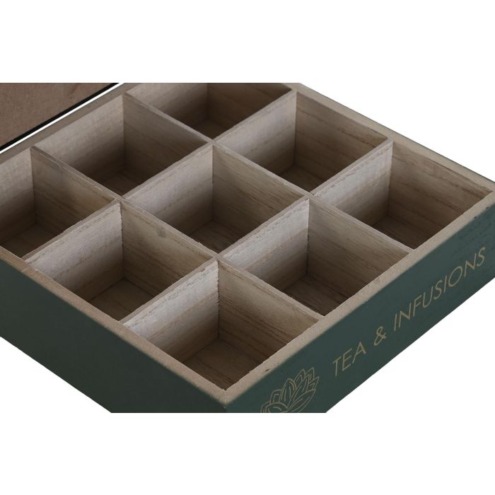 DKD Home Decor Caja Infusiones Oriental 2023 Natural Negro MDF 24 x 24 x 7 cm 2