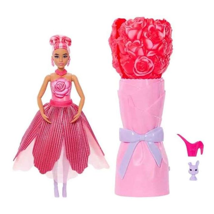 Muñeca barbie petal pop rosa roja 32x12x12 cm 7