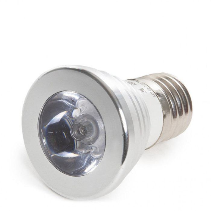 Bombilla LED E27 3W RGB Mando a Distancia 40.000H [PL187220-E27] 2