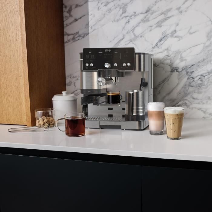 Ninja ES501EU Cafetera Espresso Luxe Essential con Pantalla Digital, Depósito de 2 Litros, Negro y Acero Inoxidable 4 Ninja ES501EU Cafetera Espresso Luxe Essential con Pantalla Digital, Depósito de 2 Litros, Negro y Acero Inoxidable 4
