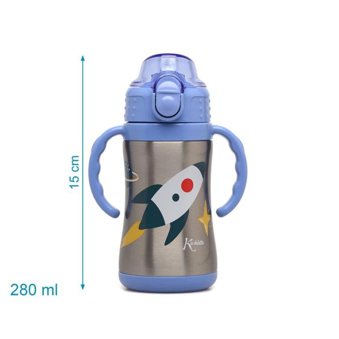Botella Entrenamiento Cohete Azul 280 mL Acero Inoxidable 280 mL 4 Botella Entrenamiento Cohete Azul 280 mL Acero Inoxidable 280 mL 4