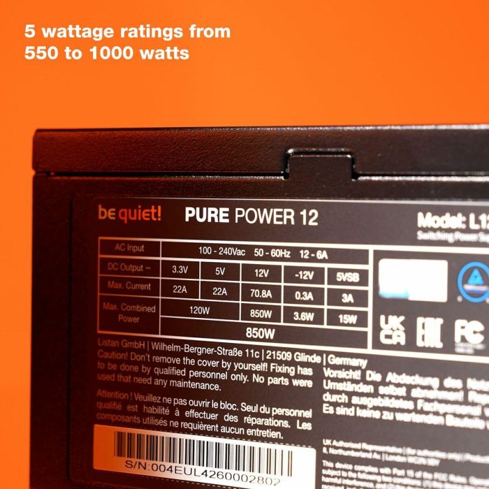 Be Quiet! PURE POWER 12 Fuente de Alimentación PC 750W 4