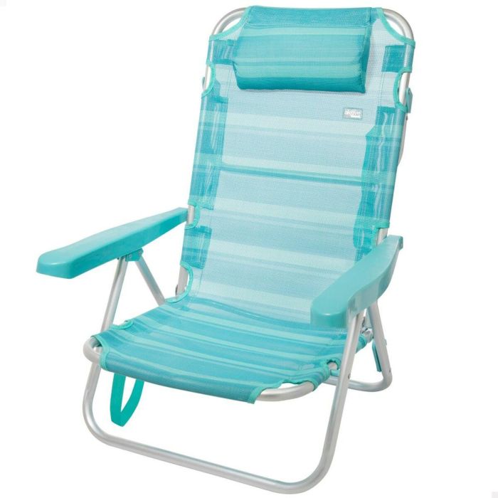 Silla de Playa Aktive Plegable Turquesa 48 x 84 x 46 cm (2 Unidades) 6