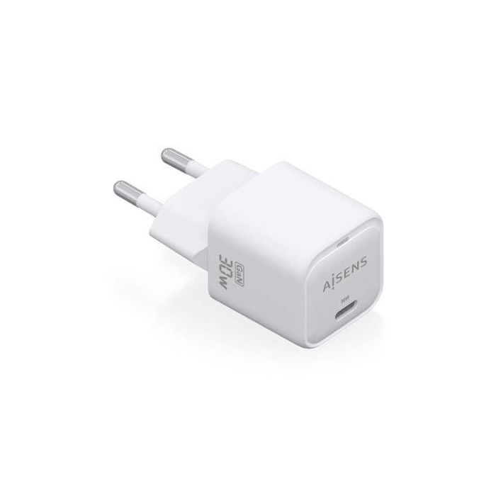 Aisens ASCH-30W1P018-W Cargador de Pared GaN USB-C 30W PD Carga Rápida AI Multiprotocolo para Portátiles Móviles Tablets Blanco 0 Aisens ASCH-30W1P018-W Cargador de Pared GaN USB-C 30W PD Carga Rápida AI Multiprotocolo para Portátiles Móviles Tablets Blanco 0