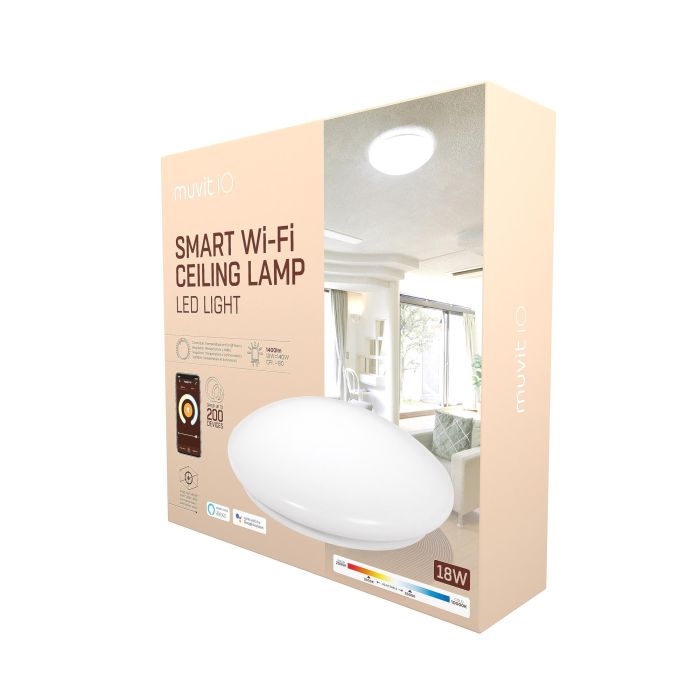 LÁMPARA DE TECHO MUVIT IOT MIOCLA001 - WiFi - 18W - 1400LUM - COMPATIBLE CON ASISTENTE DE VOZ 2 LÁMPARA DE TECHO MUVIT IOT MIOCLA001 - WiFi - 18W - 1400LUM - COMPATIBLE CON ASISTENTE DE VOZ 2