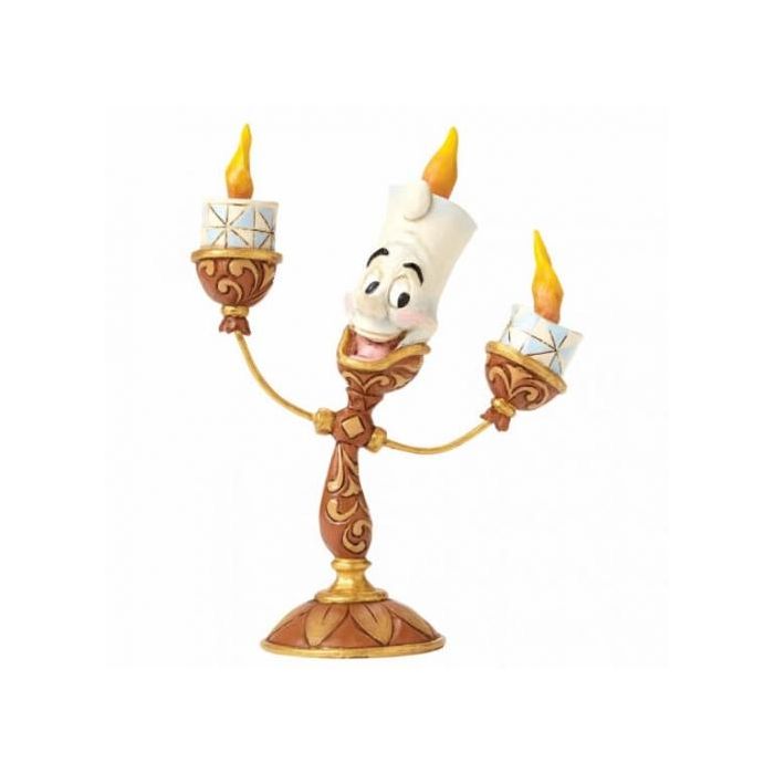Enesco Figura Disney La Bella y la Bestia Lumiere 10cm Resina de Piedra Pintada a Mano