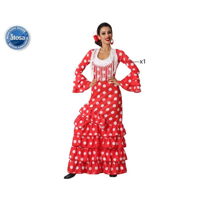 Disfraz Sevillana Flamenca Rojo Mujer Adulto Paises del Mundo Talla XS-S