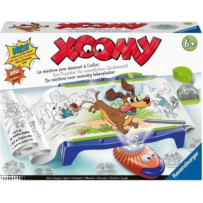 Ravensburger Maxi Xoomy Taller de Dibujo Creativo con Rodillo, Zoom 180%, 300+ Patrones y Rollo 6.5m - 6+ años