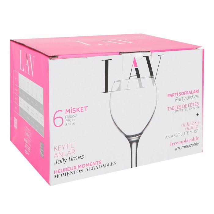 Lav Set 6 Copas Agua 260 cc Misket (4 Cajas)