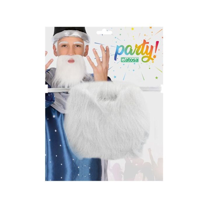 Barba Larga Blanca Con Bigote Para Mago O Anciano, Disfraz Fantasía, Navidad, Teatro, Carnaval 1 Barba Larga Blanca Con Bigote Para Mago O Anciano, Disfraz Fantasía, Navidad, Teatro, Carnaval 1