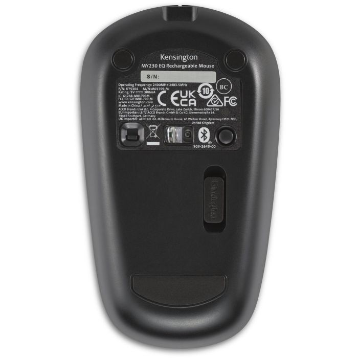 Kensington MY230 EQ Ratón Recargable Inalámbrico Bluetooth y 2.4GHz Midsize, Batería Larga Duración, Materiales Reciclados 4
