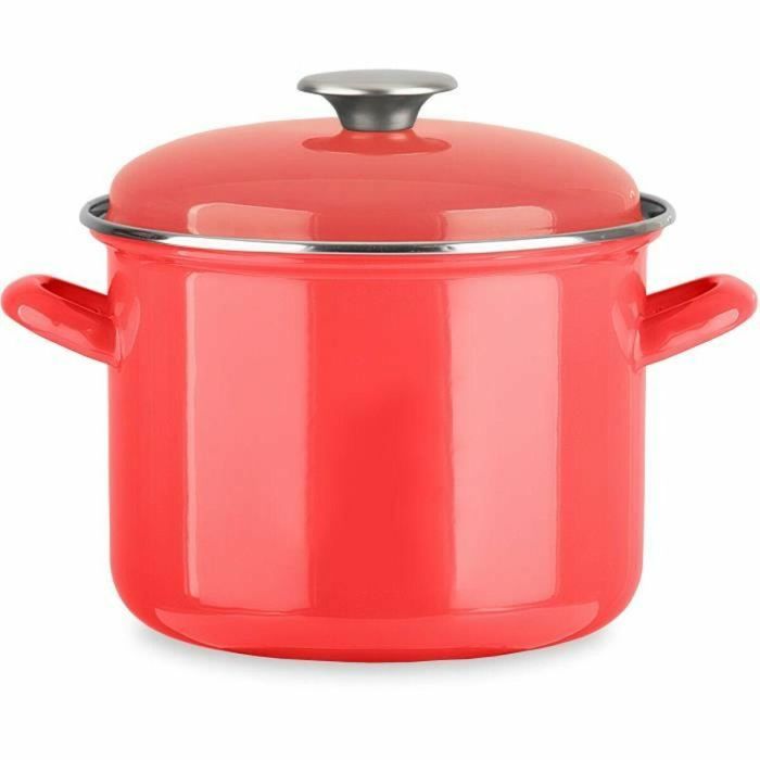 Baumalu BAU3216383109316 Cazuela Esmaltada Roja 22 x 16 cm, Línea Catering, Compatible con Inducción y Todo Tipo de Fuegos