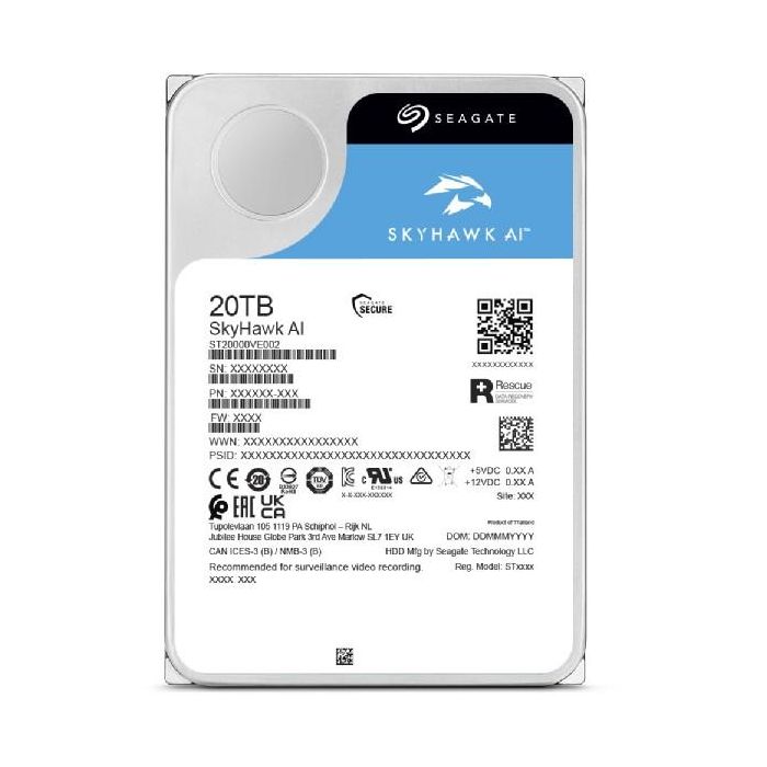 SEAGATE Surveillance Video Optimized AI Skyhawk 16TB HDD SATA 6Gb/s 512MB cache 3.5inch CMR Helium 1 SEAGATE Surveillance Video Optimized AI Skyhawk 16TB HDD SATA 6Gb/s 512MB cache 3.5inch CMR Helium 1